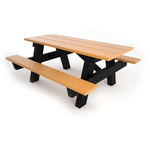 Cedar 6' A-Frame Table with Black Frame